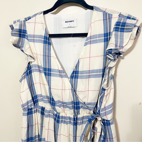 Old Navy Plaid Wrap Dress M NWOT - Picture 4 of 6
